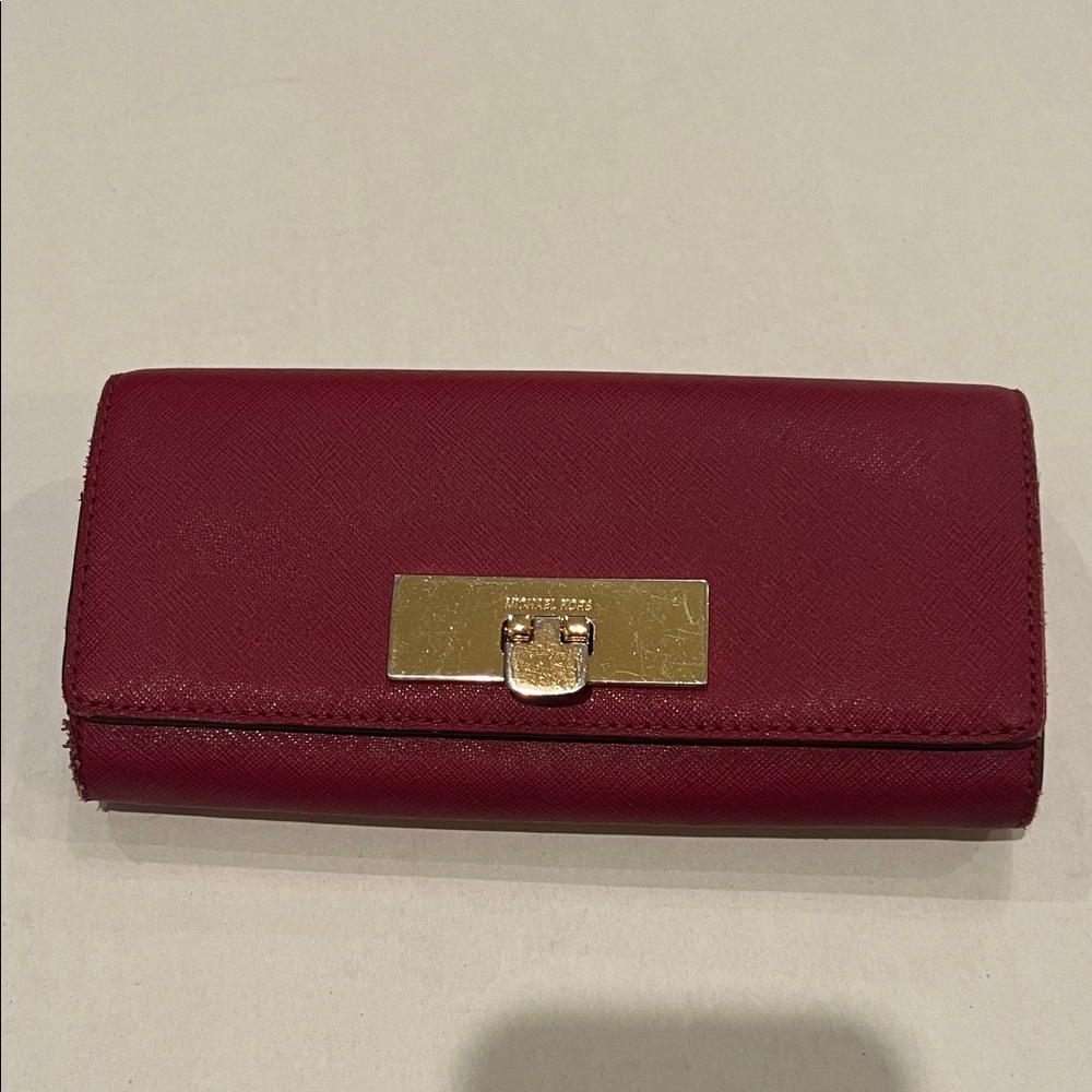 MICHAEL KORS Callie Cherry Red Continental Wallet